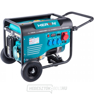 Benzin generátor HERON 13HP/6,0kW (400V), 2x2,2kW (230V), alvázzal