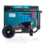 Benzinmotoros generátor HERON 13HP/6,0kW (400V), 2x2,2kW (230V), elektromos indítással, alvázzal Előnézet 