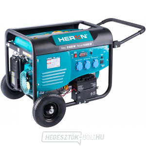 HERON 5,5kW/13HP benzinüzemű generátor, hegesztéshez, elektromos indítás, alvázzal HERON 5,5kW/13HP benzinüzemű generátor, hegesztéshez, elektromos indítás, alvázzal gallery main image
