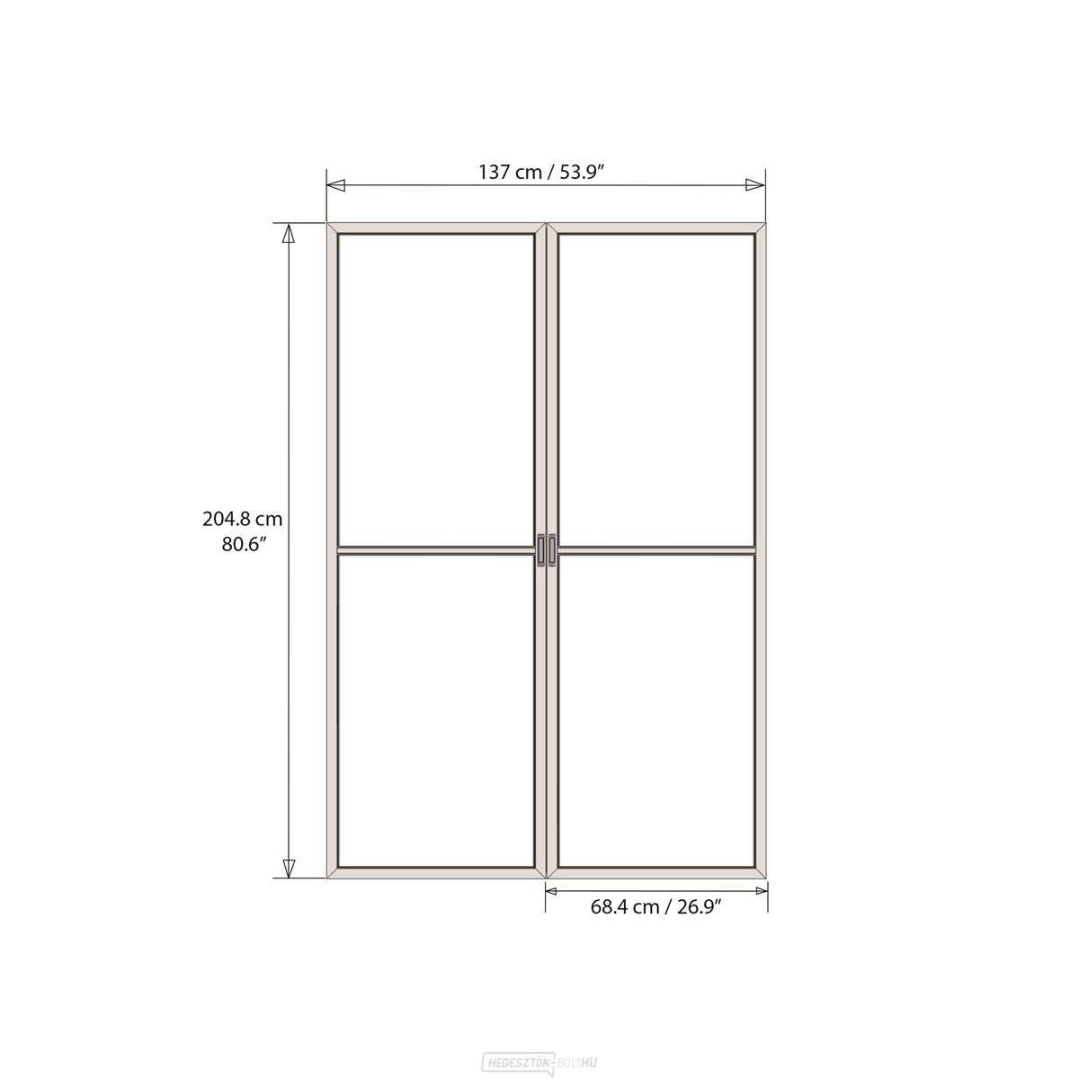 Palram szúnyoghálós ajtó Torino 3 x 4,25 (szürke) 