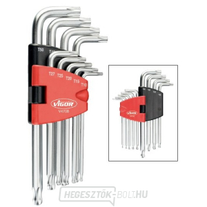 Görbe TORX csavarkulcs készlet gömbfejjel VIGOR V4708