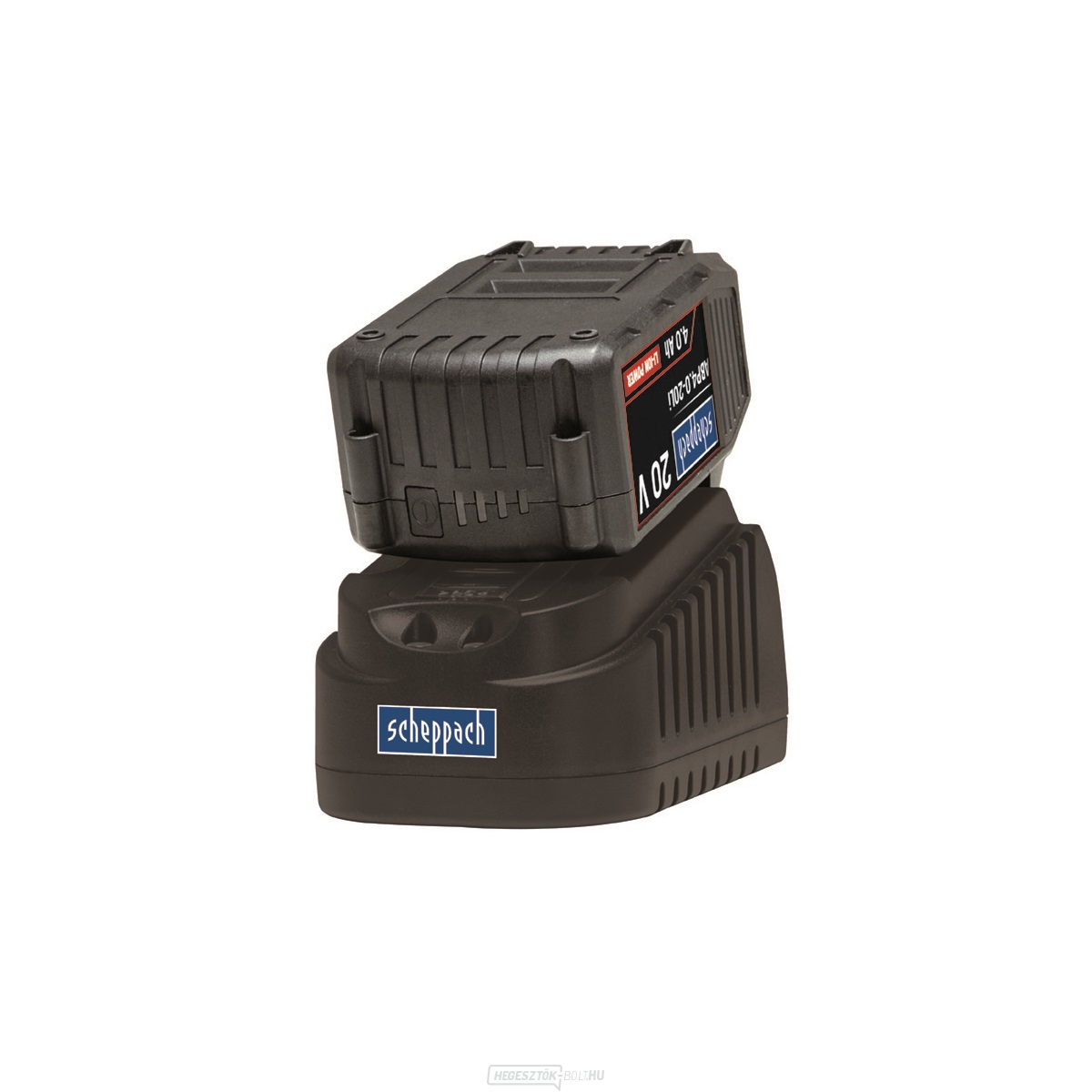 Scheppach ABP4.0-20Li KIT B 20 V-os töltőkészlet 4 A és akkumulátor 4 Ah
