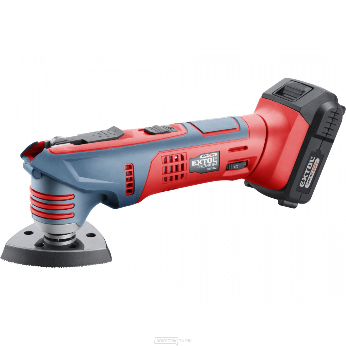 Többfunkciós csiszológép SHARE20V, gyorskioldó, 20V Li-ion, 2000mAh