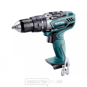 EXTOL akkus fúrócsavarhúzó kalapáccsal, 18V Li-ion, 4 pólusú motor, 2000mAh, akkumulátor és töltő nélkül EXTOL akkus fúrócsavarhúzó kalapáccsal, 18V Li-ion, 4 pólusú motor, 2000mAh, akkumulátor és töltő nélkül gallery main image