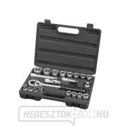 Csatlakozóaljzat, 21 darabos készlet, CrV, 1/2 Csatlakozóaljzat, 21 darabos készlet, CrV, 1/2