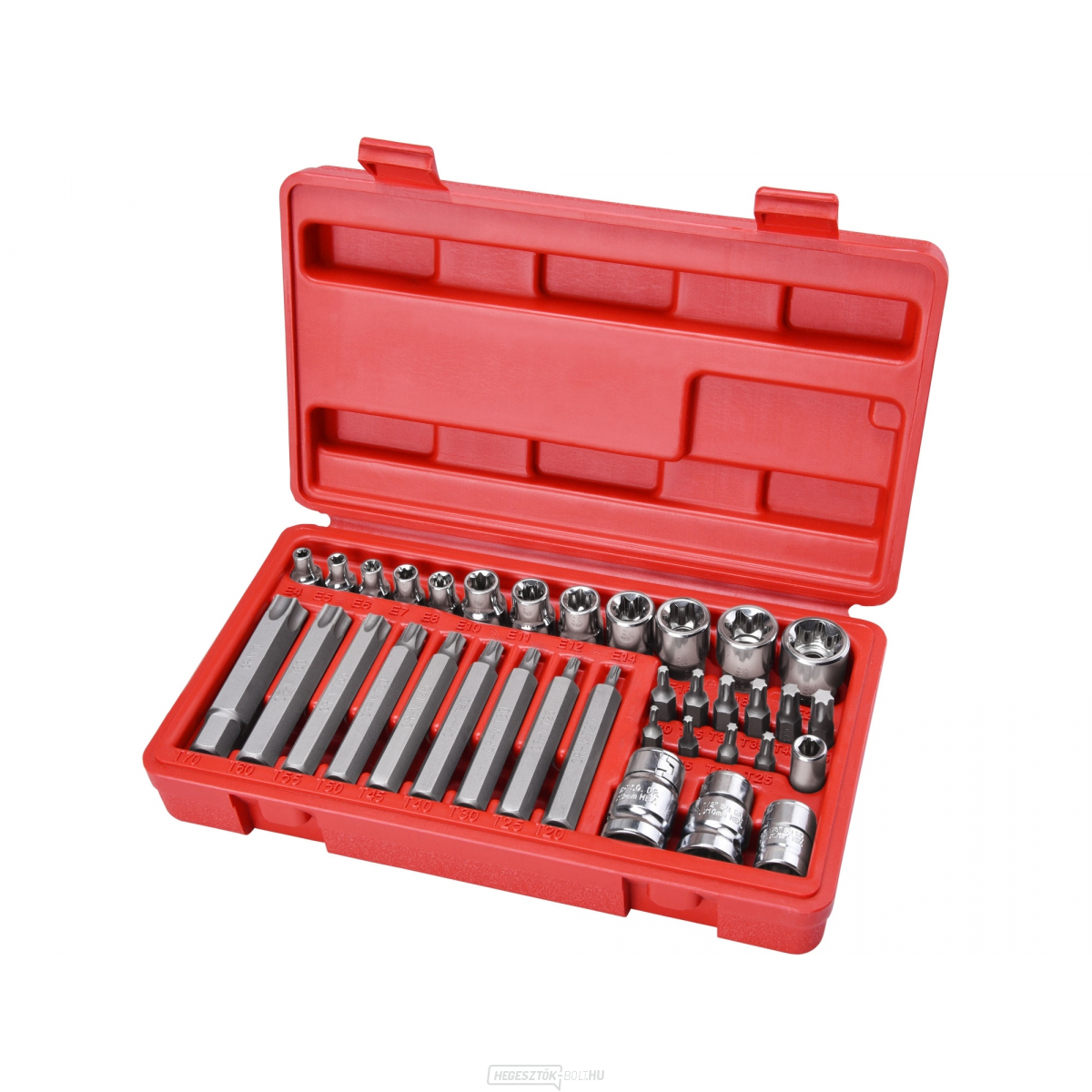 Torx dugókulcs és bit készlet 35db, 1/4",3/8", 1/2"