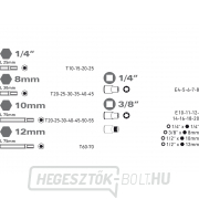 Torx dugókulcs és bit készlet 35db, 1/4