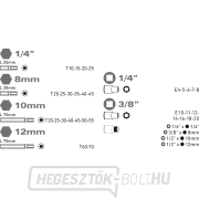 Torx dugókulcs és bit készlet 35db, 1/4