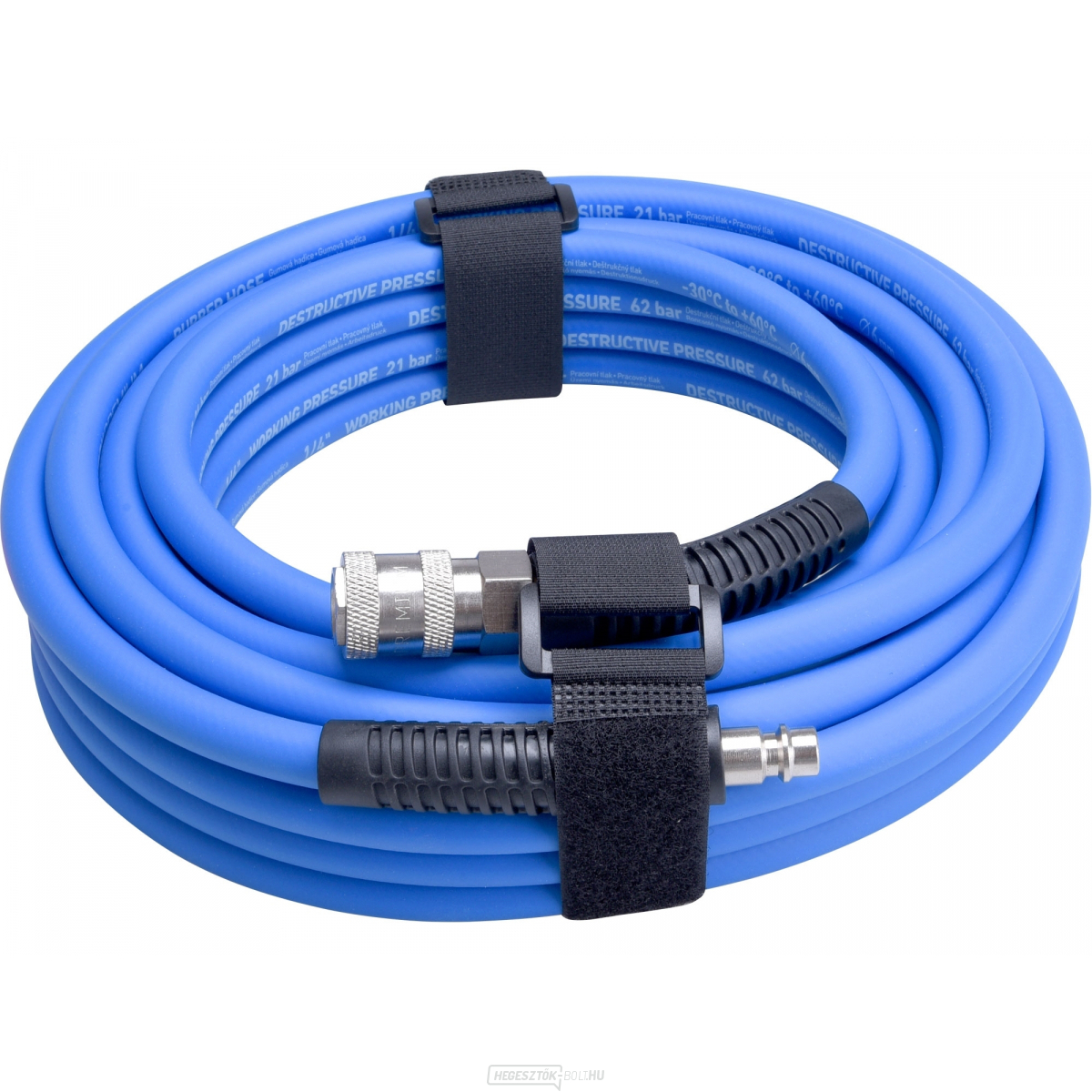 Légtömlő, gumi, 1/4" gyorscsatlakozó, 1/4" (6/12mm), 10m