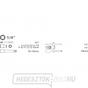 Csatlakozóaljzat, készlet 19db, CrV, 1/4