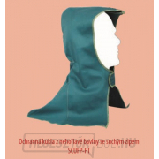 PROBAN lángmentes pamutból készült védőcsuklya tépőzáras nyak- és vállvédővel (zöld). gallery main image