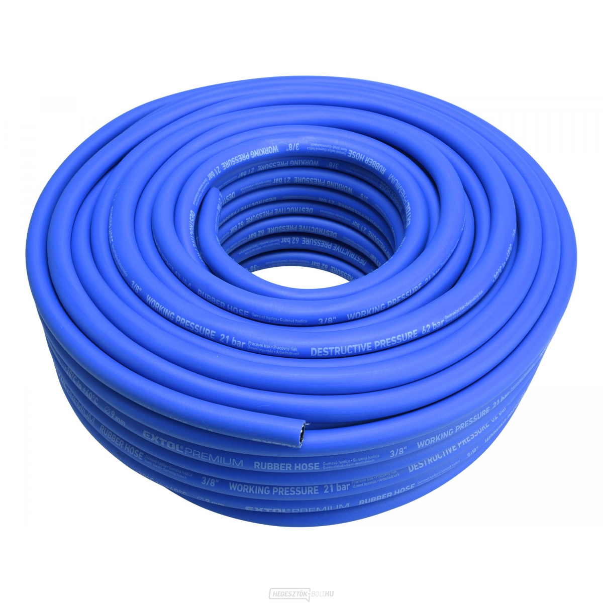 Légtömlő, gumi, 3/8" (9/15mm), 50m