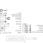 57 db-os dugókulcsok, CrV, 1/4