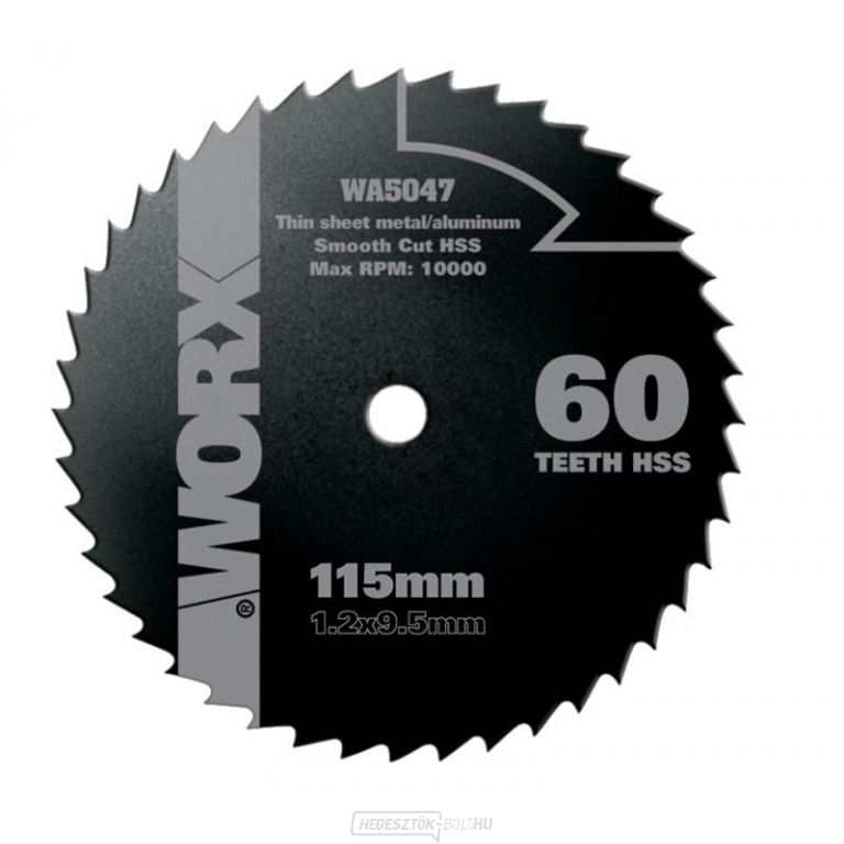 WA5047 - Fa/fém lap 115 x 9,5 a WU427, Worxsaw XL fűrészgépekhez