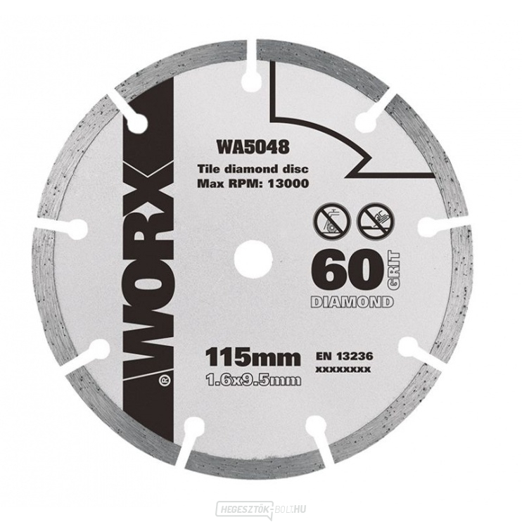 WA5048 - 115 x 9,5 gyémántkerék WU427, Worxsaw XL-hez