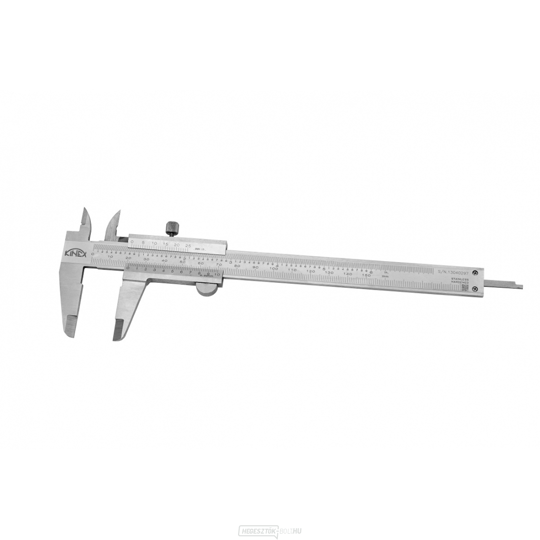 Féknyereg KINEX 150 mm, 0,02 mm, rögzítőcsavar, mm+inch, ČSN 25 1238, DIN 862