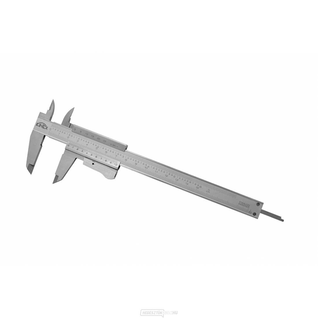 Féknyereg KINEX 150 mm, 0,02 mm, gombos rögzítés, mm+inch, monoblokk, ČSN 25 1238, DIN 862