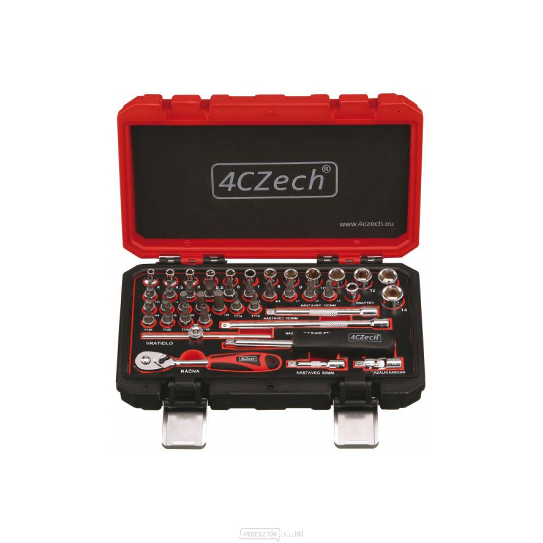 1/4 42 darabos szerszámkészlet 4-14 mm-es racsni 72 fogú (4CZ-146-42)