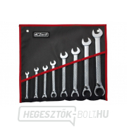8 darabos kulcskészlet 15°-os eltolt kapcsolókarral, ISO1711-1, vinyl tokban (8,10,11,13,17,19,22,24mm) gallery main image
