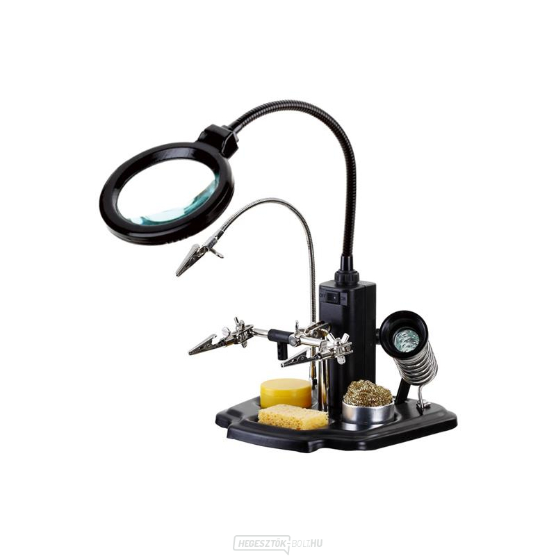 Harmadik kéz kerek asztali nagyító , LED (16x) 2.5x 4x 4x