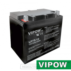 Ólomsavas akkumulátor 12V 75Ah VIPOW