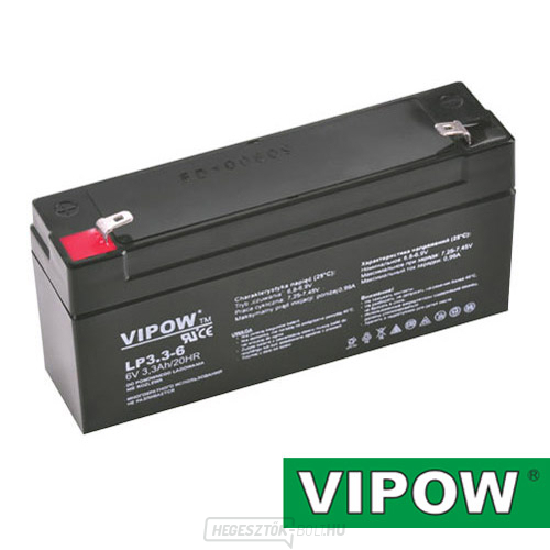Ólomsavas akkumulátor 6V 3,3Ah VIPOW