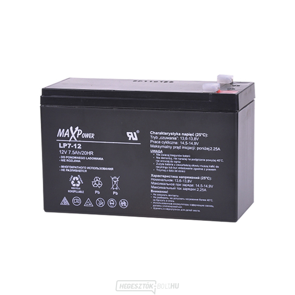 Ólomsavas akkumulátor 12V 7.5Ah REBEL Ólomsavas akkumulátor 12V 7.5Ah REBEL gallery main image