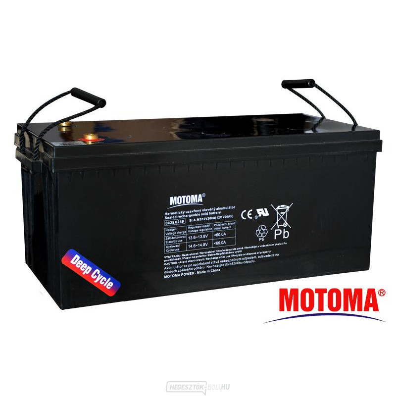 Ólomsavas akkumulátor 12V 200Ah MOTOMA szolárokhoz