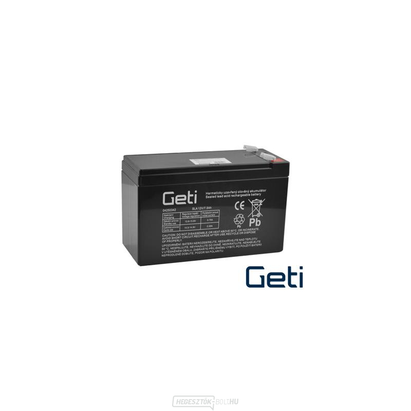 12V 7.5Ah Geti ólom-sav akkumulátor (csatlakozó 6,35 mm)