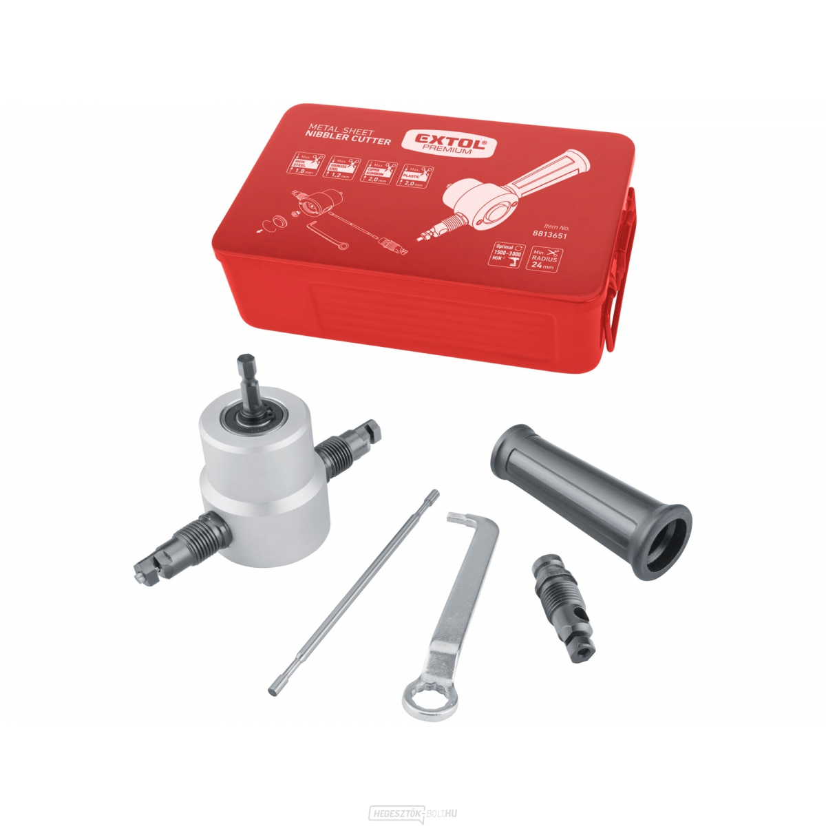 Fúrófelszerelés fémlemezek vágásához, kétoldalas