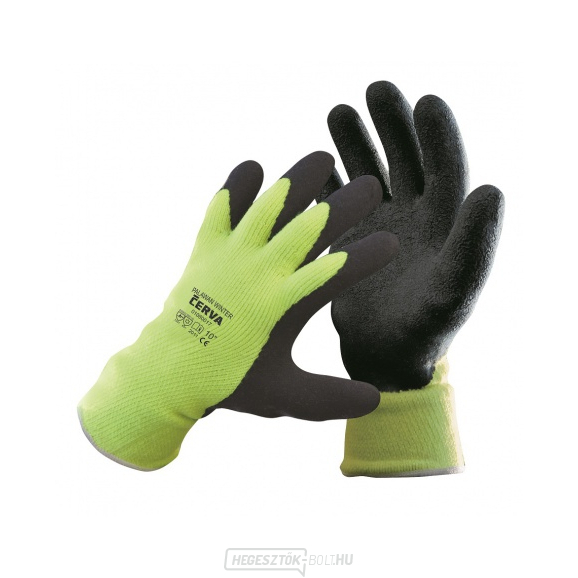 Szigetelt kesztyű PALAWAN WINTER, nejlon, latex, 9-es méret sárga-fekete