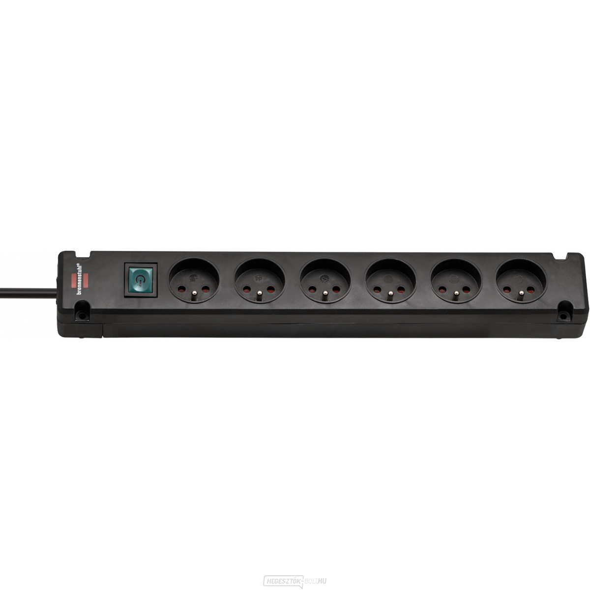 Brennenstuhl fiókos sín, 6 fiókos, fekete, 3 méter