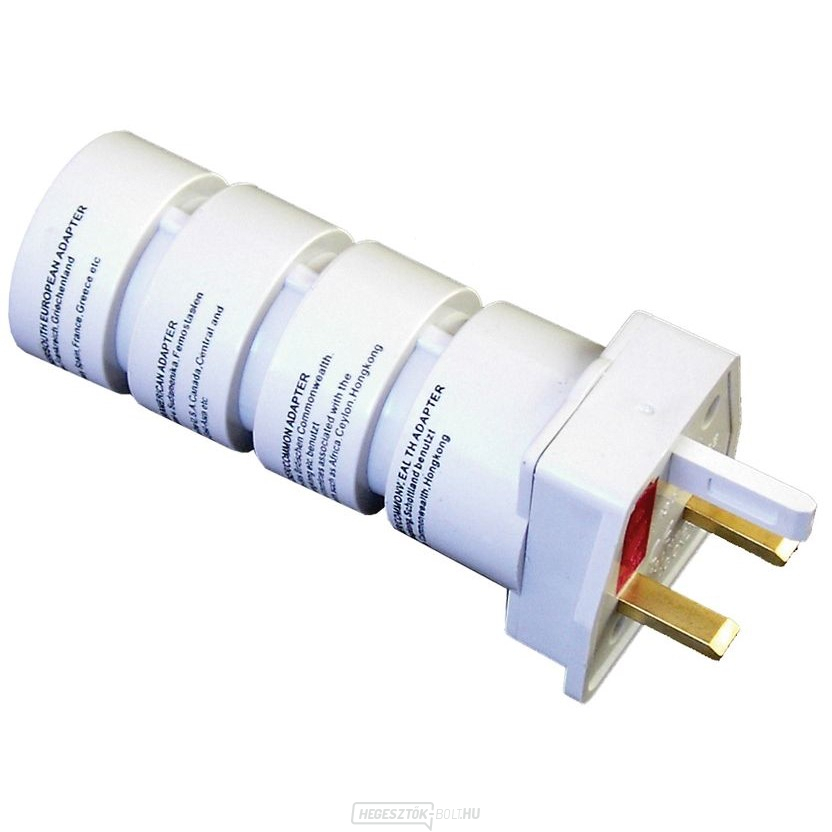 Solight utazási adapter, összecsukható, fehér