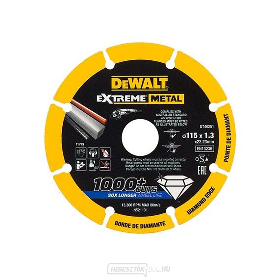 EXTREME METAL Gyémántcsiszoló korong fémekhez, 115 x 22,23 mm,