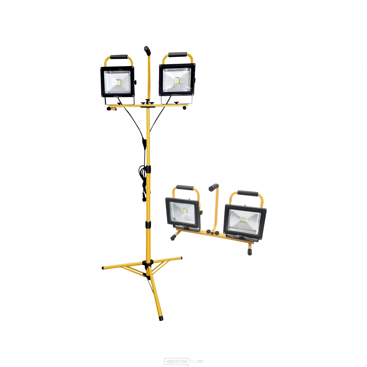LED reflektor, 2x2400lm, állvánnyal 168cm