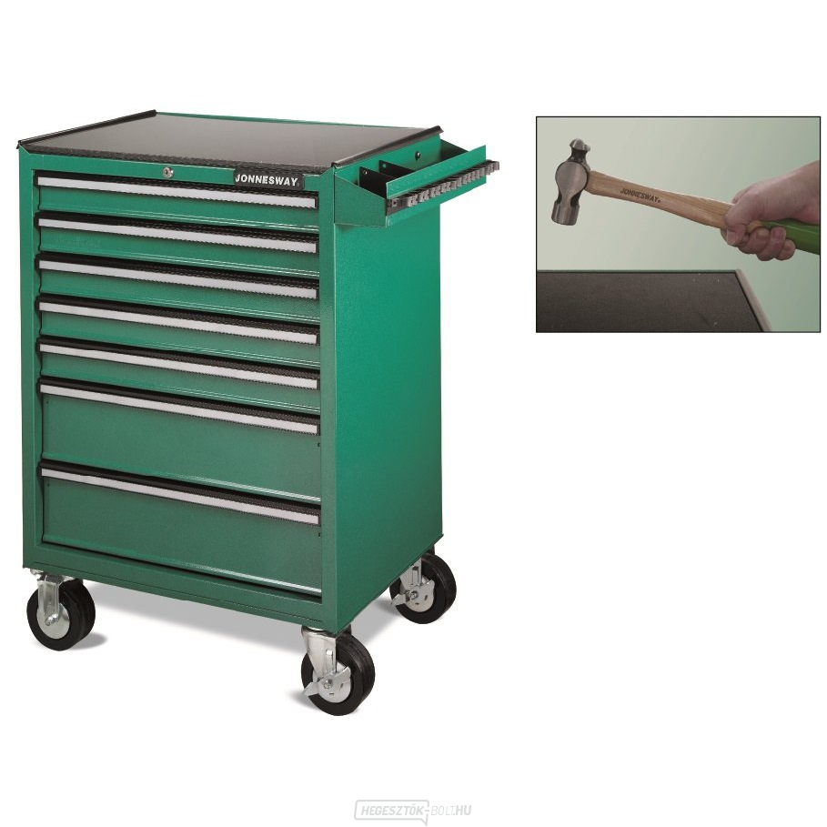 Műhelykocsi, felszereletlen, oldalsó fogantyúval, 7 fiókkal - JONNESWAY C-7DW1 gallery main image