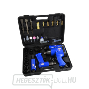 Pneumatikus szerszámkészlet - ütvecsavarozó, racsnis csavarkulcs, csiszoló és véső, 33 alkatrész Pneumatikus szerszámkészlet - ütvecsavarozó, racsnis csavarkulcs, csiszoló és véső, 33 alkatrész gallery main image