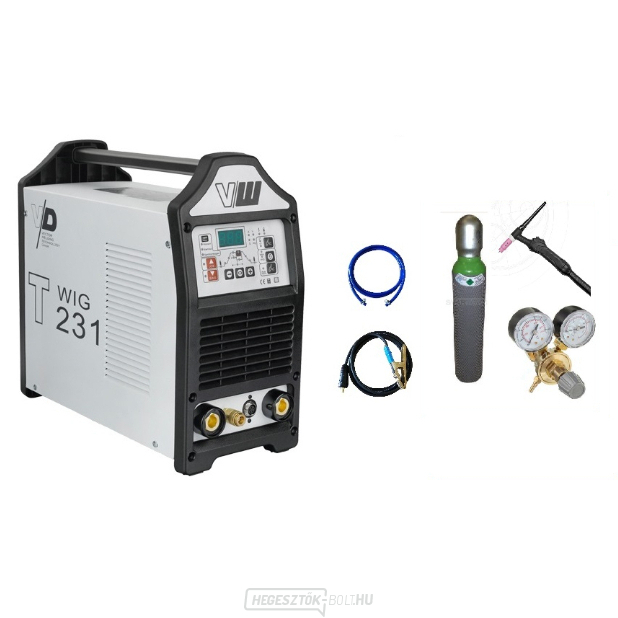 VECTOR DIGITAL V241 ACDC + hegesztőkábelek + TIG pisztoly + szelep + argonpalack