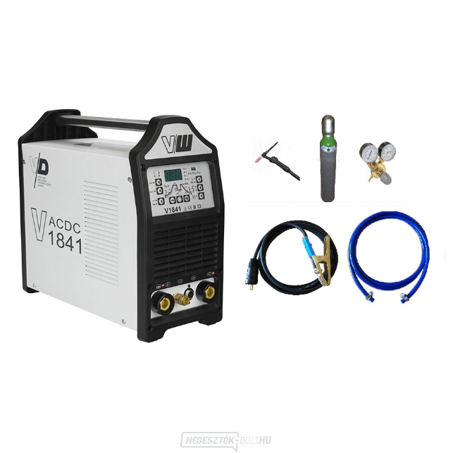 VECTOR DIGITAL V1841 ACDC + hegesztőkábelek + TIG pisztoly + szelep + teli argonpalack