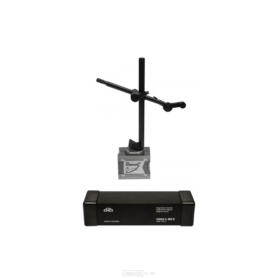 Mágneses állvány KINEX PN 25 1858.2, 800N, luxus alumínium tokban