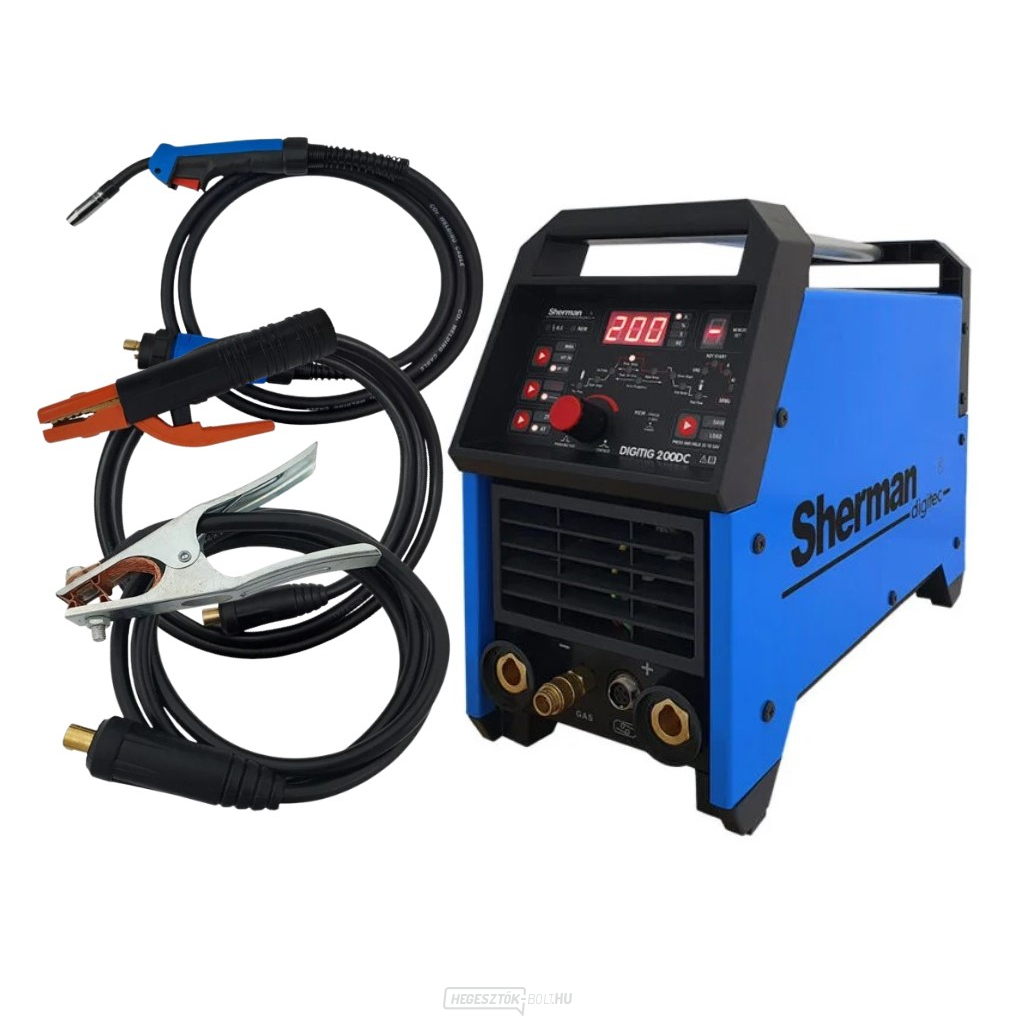 Hegesztés Inverter DIGITIG 200DC Fáklya kábelek gázcső felszerelés készlet