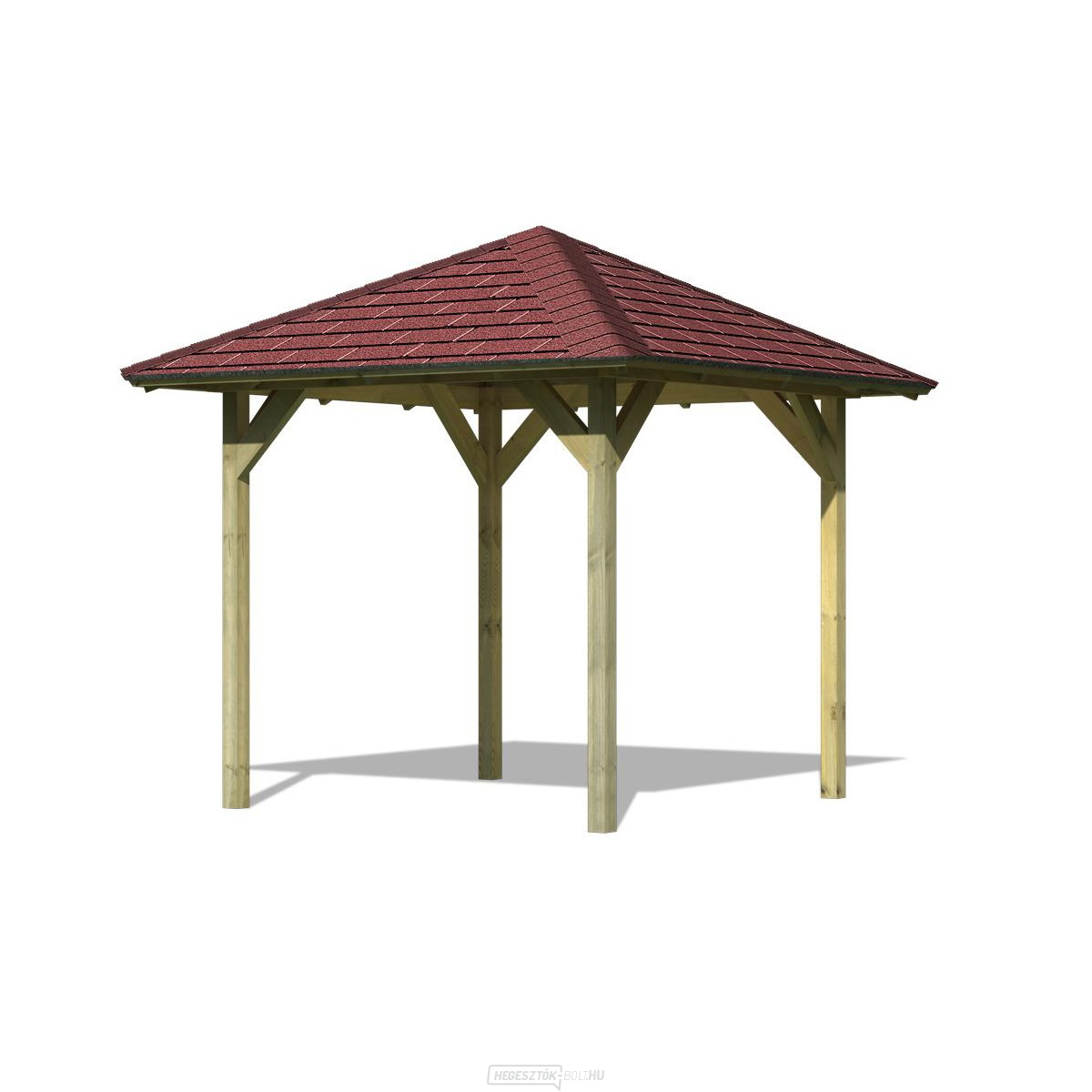 Kerti pavilon KARIBU LILLEHAMMER 1 68817, piros tetőzsindellyel együtt