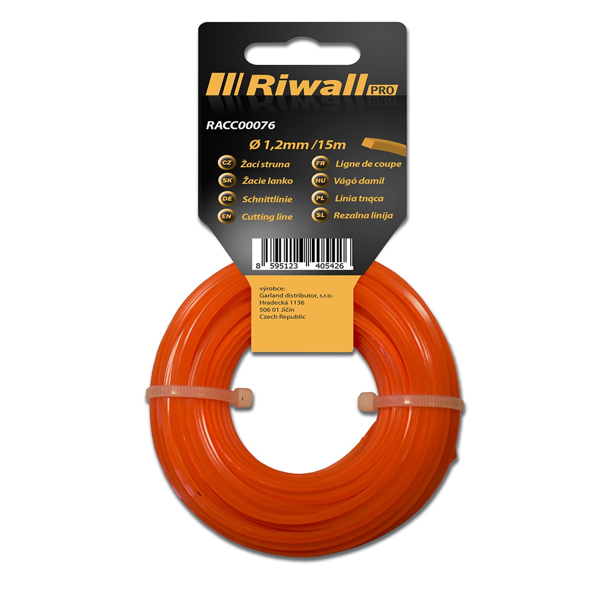 Riwall PRO vágószál átmérője 1,2mm, hossza 15m, négyzet alakú szelvény