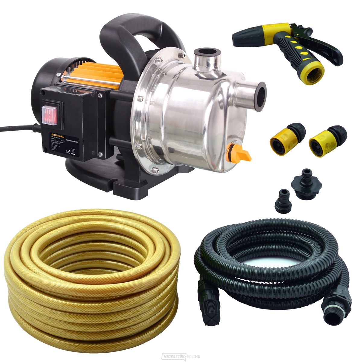 Vízpumpa Riwall PRO REJP 1000 INOX SET 1000 W tartozékokkal - Kerti sugárszivattyú