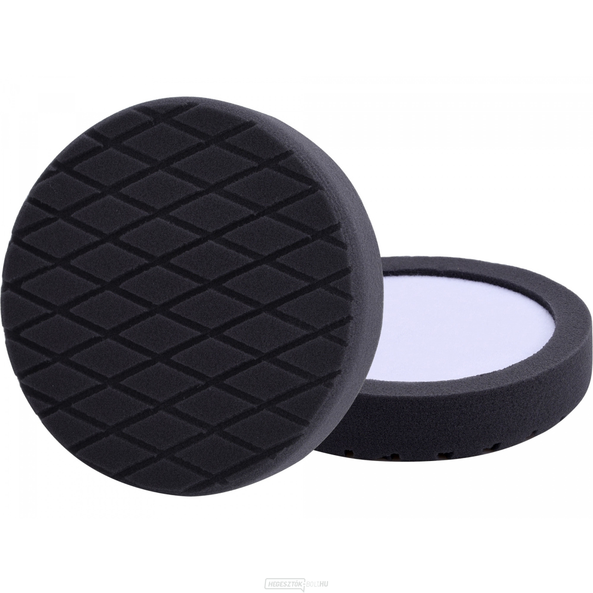 Hab polírozó kerék, gyémántmintás, T10, fekete, ∅180x35mm, süllyesztett tépőzár ∅150mm