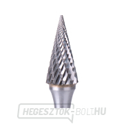 Keményfém maró, kúpos tű, 12x25mm átmérő/ 6mm szár, közepes szelvény (dupla vágás) Előnézet 