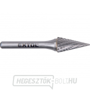 Keményfém maró, kúpos tű, 12x25mm átmérő/ 6mm szár, közepes szelvény (dupla vágás) gallery main image