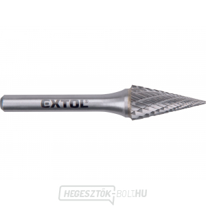 Keményfém maró, kúpos tű, 12x25mm átmérő/ 6mm szár, közepes szelvény (dupla vágás) Keményfém maró, kúpos tű, 12x25mm átmérő/ 6mm szár, közepes szelvény (dupla vágás) gallery main image