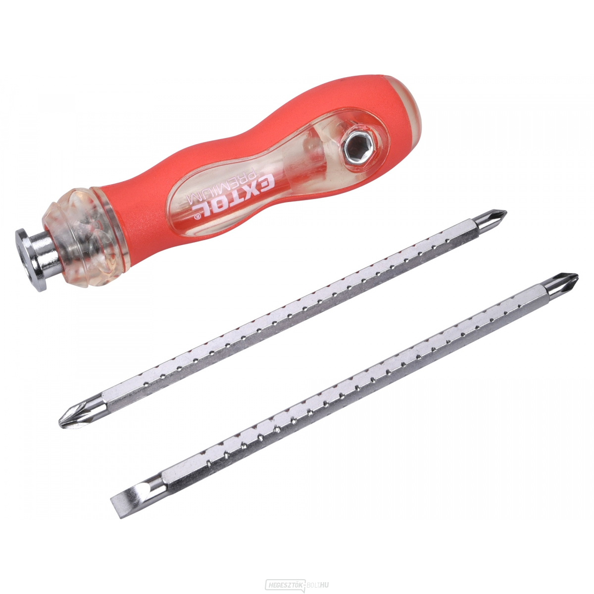 Csavarhúzó T-nyéllel és két kétoldalas hegyekkel, 1/4 "x 150mm, (-)6mm, PH 1-2,PZ2