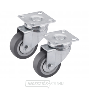 Forgókerék szürke gumikerékkel, 2 darabos készlet, átmérő 50mm Forgókerék szürke gumikerékkel, 2 darabos készlet, átmérő 50mm gallery main image